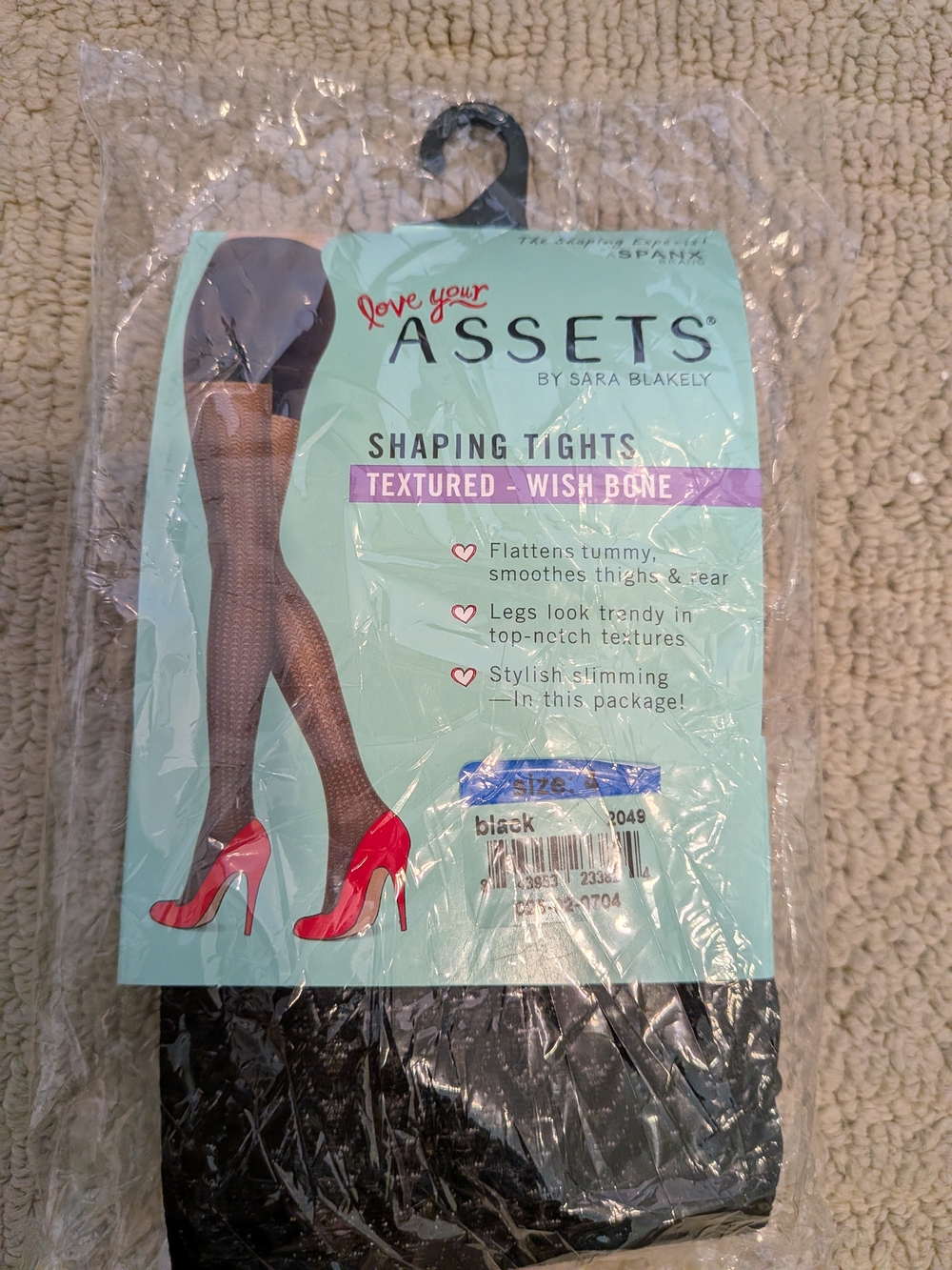 Assets By Spanx Textured Wish Bone Shaping Tights in Black